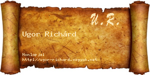 Ugor Richárd névjegykártya