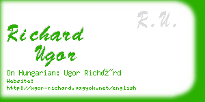 richard ugor business card